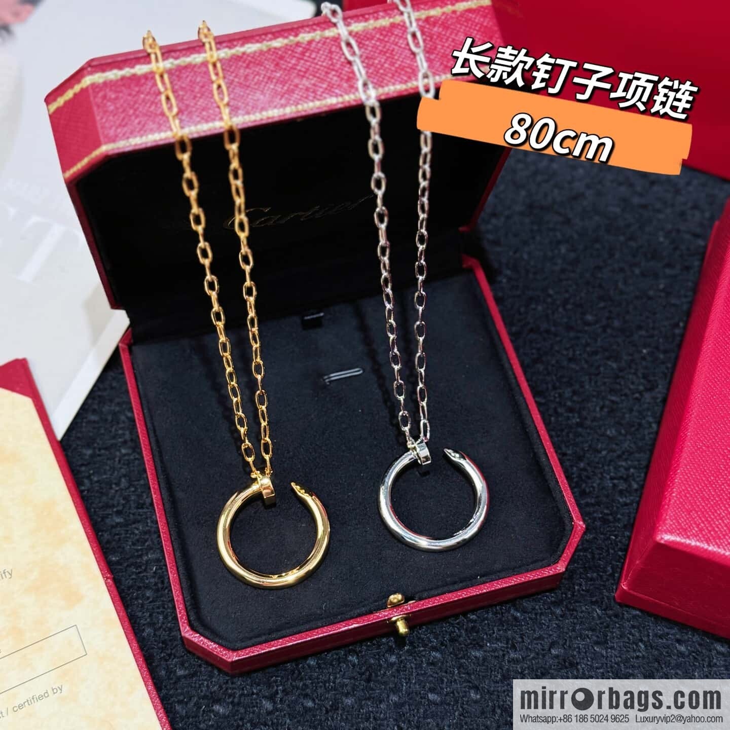 ❗New ❗ 80cm ☀☀ Cartier Cartier glossy nail necklace ☀