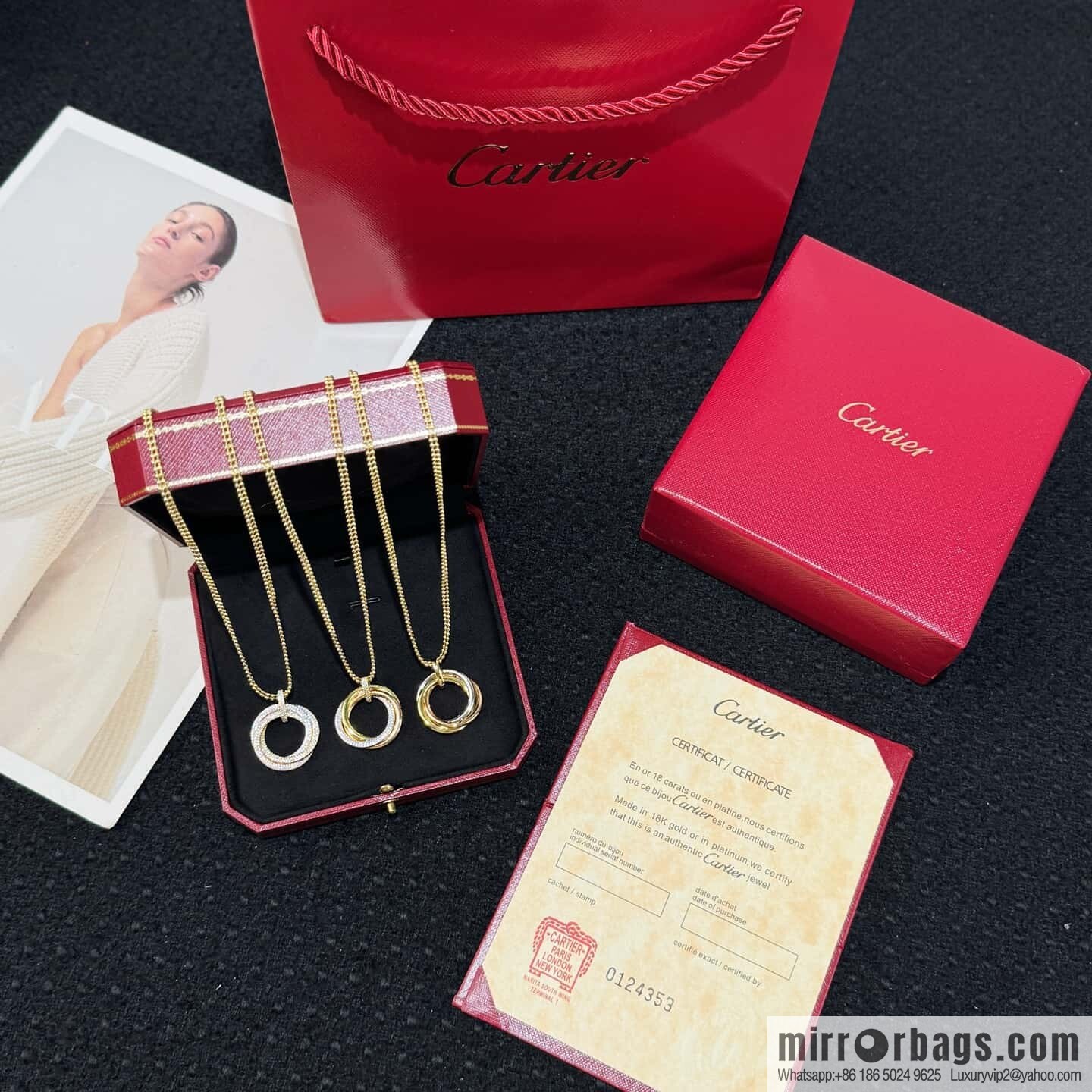 ❗New ❗ ☀ Cartier Cartier New three-ring necklace ☀