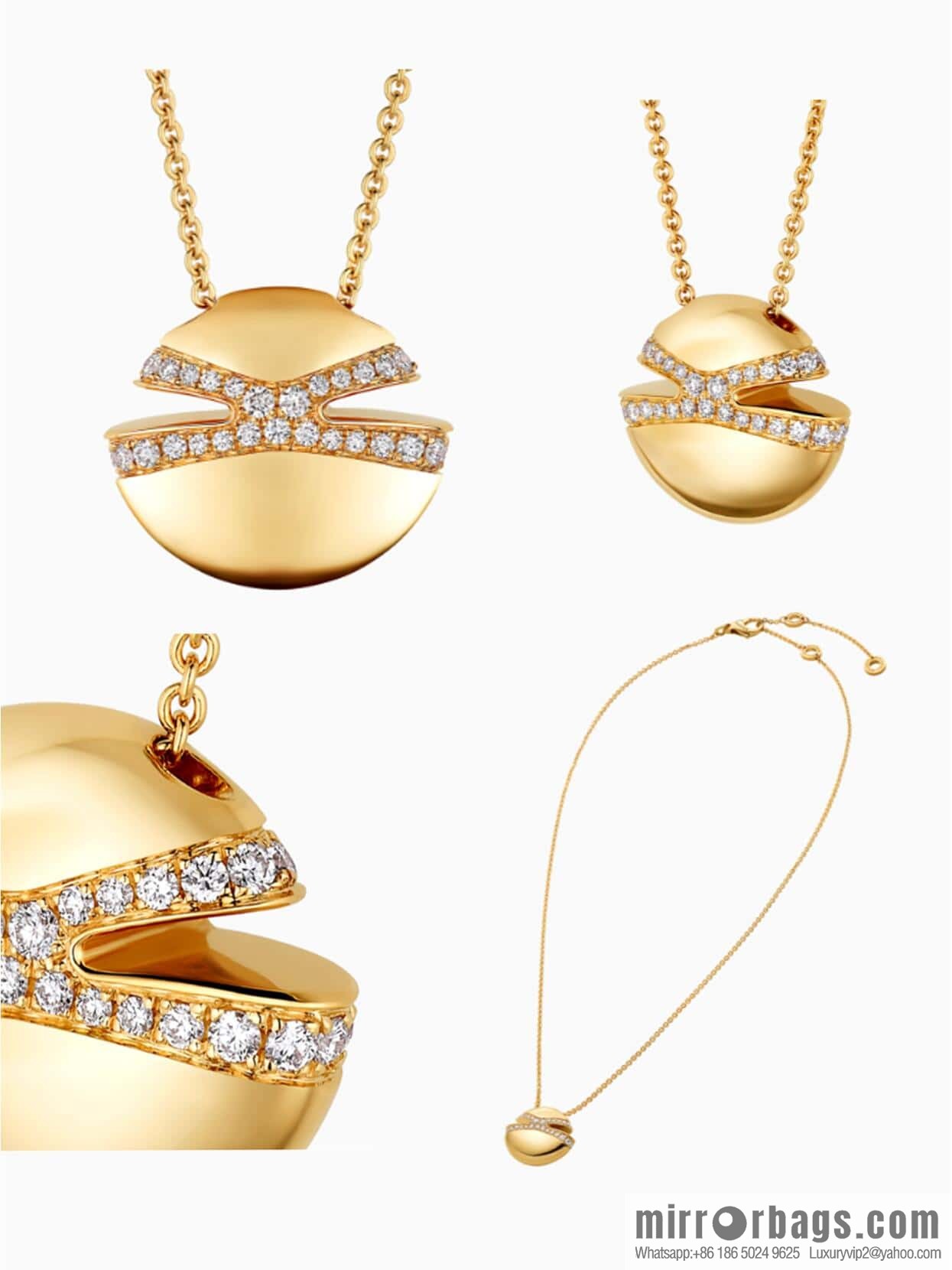 ❗New ❗ ☀ Original ☀️☀ BVLGARI Bulgari CABOCHON with diamond oval egg necklace ☀