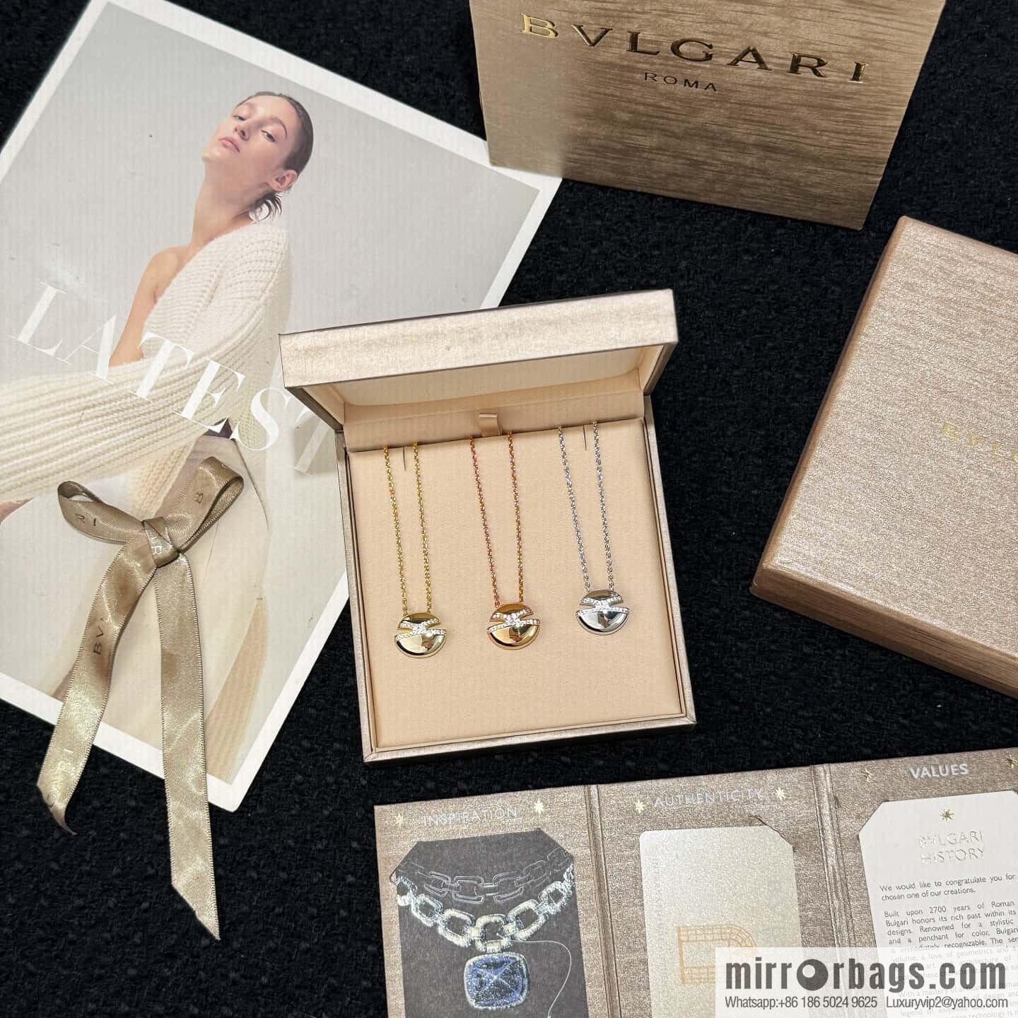 ❗New ❗ ☀ Original ☀️☀ BVLGARI Bulgari CABOCHON with diamond oval egg necklace ☀