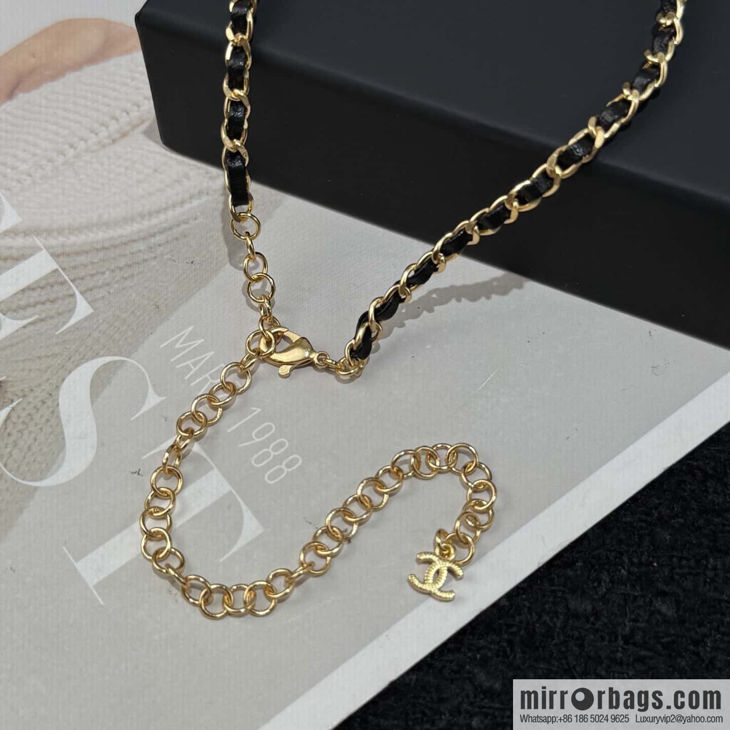 ❗️New ❗️☀️ New ☑️ Chanel double c oval black leather rope necklace ☀️