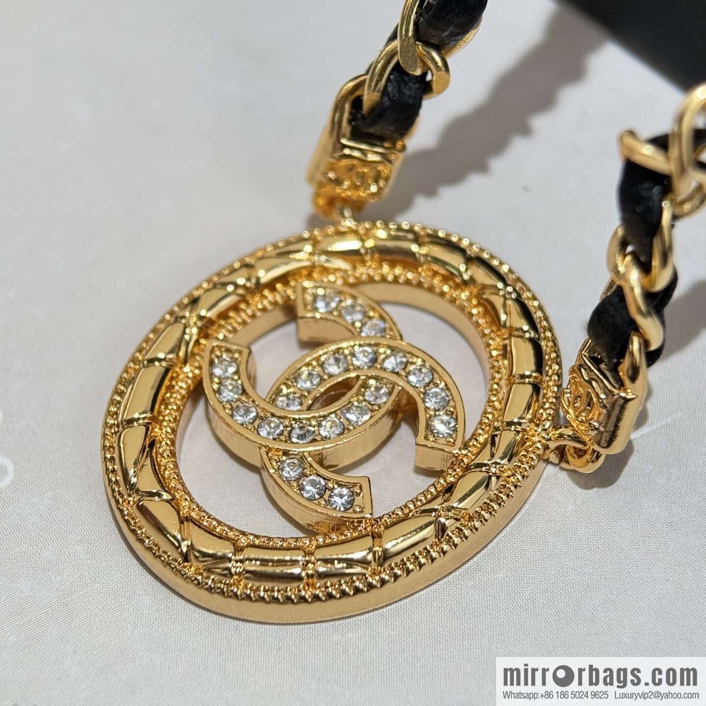 ❗️New ❗️☀️ New ☑️ Chanel double c oval black leather rope necklace ☀️