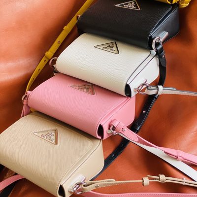 Replica Prada Saffiano Leather Identity Shoulder Bag