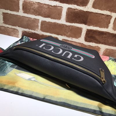 Alternative view of Replica Gucci Leather Belt Bag 493869 Black/White