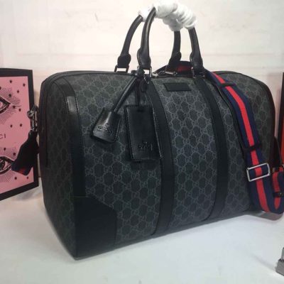 Alternative view of Replica Gucci Double G Black Carry-On Duffle 474131 Black/Grey