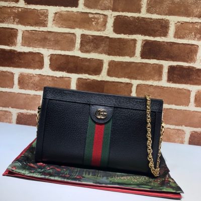 Replica Gucci Ophidia Small Shoulder Bag Black/White