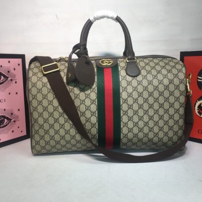 Replica Gucci Ophidia Medium Carry-On Duffle Beige/Black