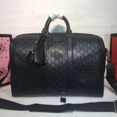 Replica Gucci Aaa-Double G Embossed Duffle Bag 625768 Black/Red