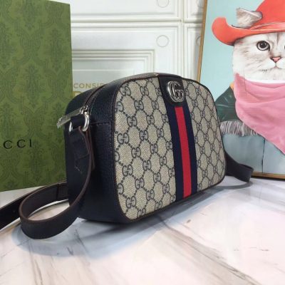 Alternative view of Replica Gucci Ophidia Double G Shoulder Bag- Black/White