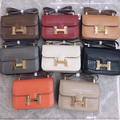 Replica Hermes Constance Crocodile Leather Pattern Cross Body Bag