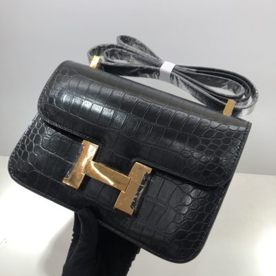 Alternative view of Replica Hermes Constance Crocodile Leather Pattern Cross Body Bag