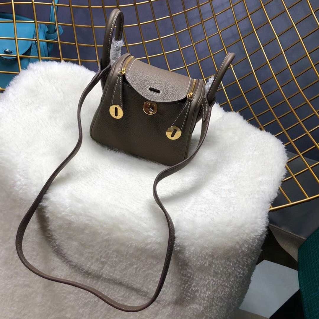 Replica Hermes Aaa-Lindy Mini Bag H079086Ck37 Black/Red/Grey - Image 12
