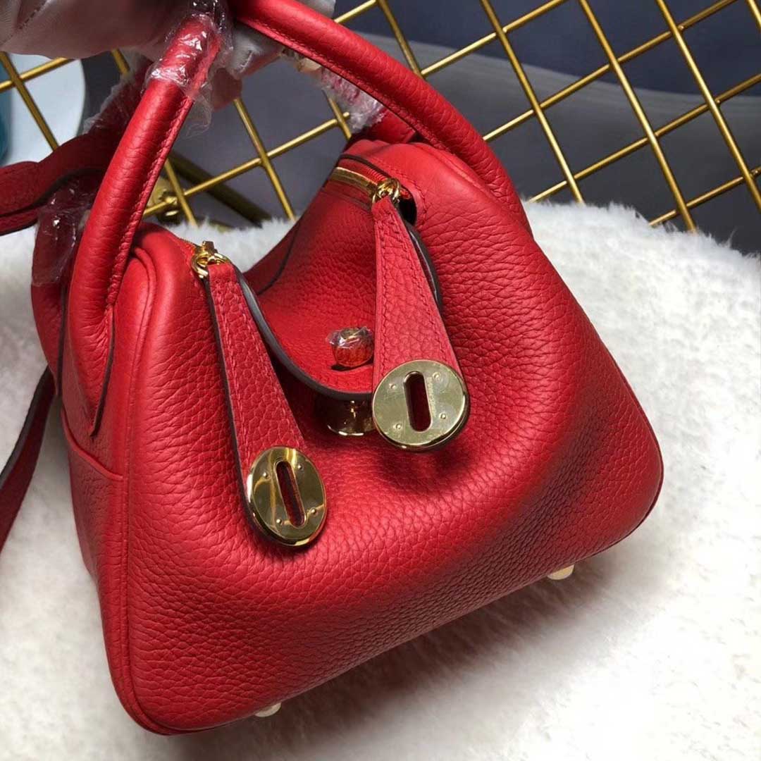 Replica Hermes Aaa-Lindy Mini Bag H079086Ck37 Black/Red/Grey - Image 19