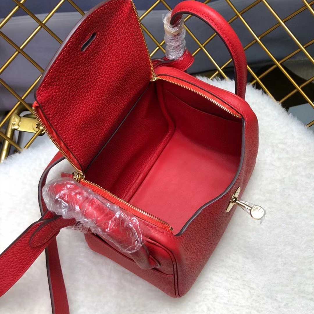 Replica Hermes Aaa-Lindy Mini Bag H079086Ck37 Black/Red/Grey - Image 20
