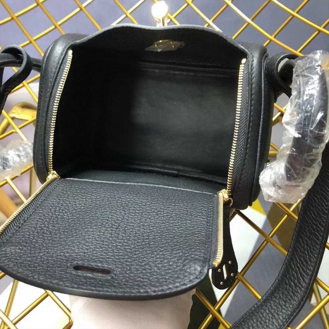 Replica Hermes Aaa-Lindy Mini Bag H079086Ck37 Black/Red/Grey - Image 4