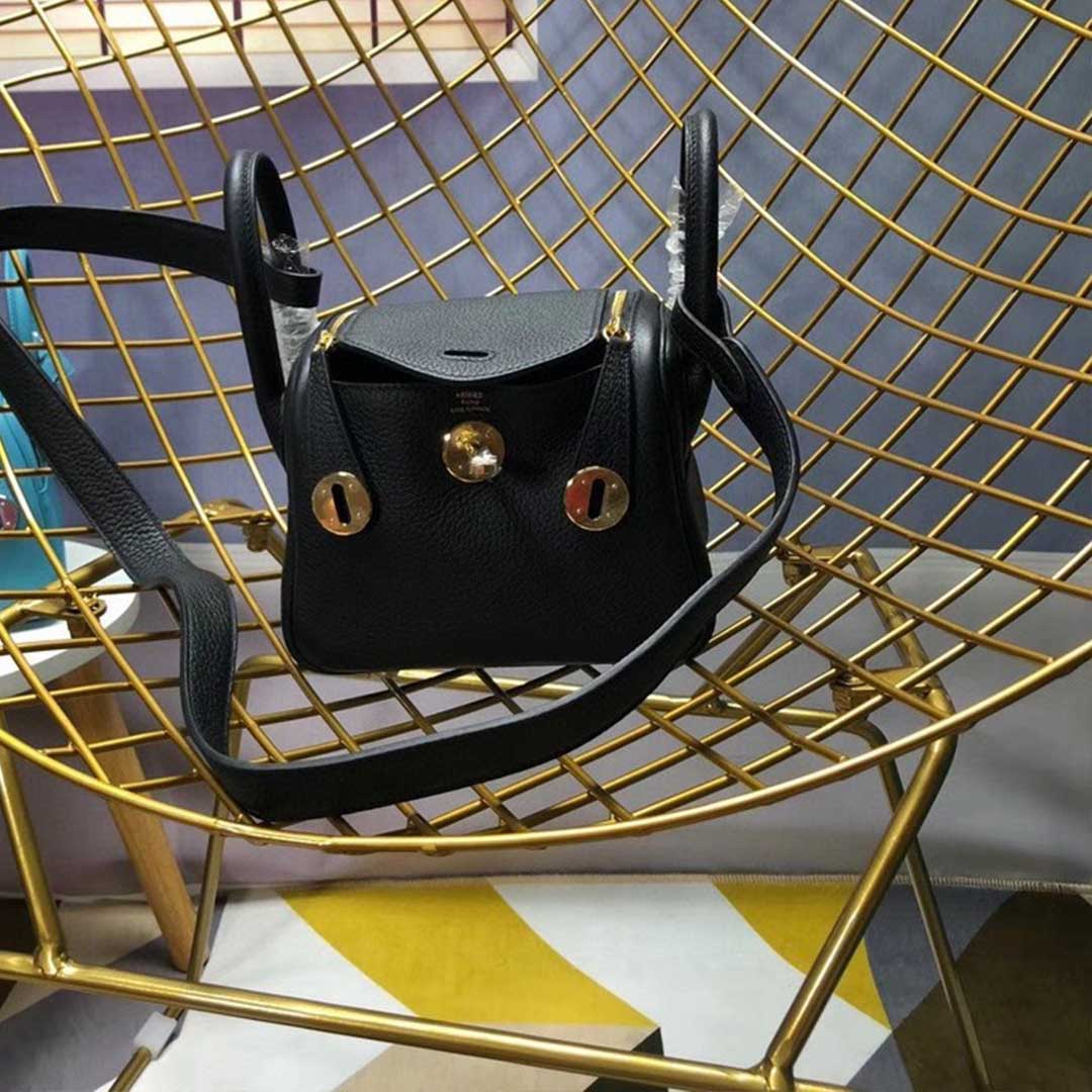 Replica Hermes Aaa-Lindy Mini Bag H079086Ck37 Black/Red/Grey - Image 9