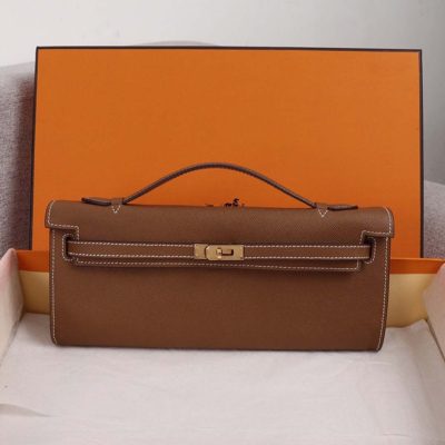 Replica Hermes Aaa-Kelly Cut Pochette Black/Brown/Blue