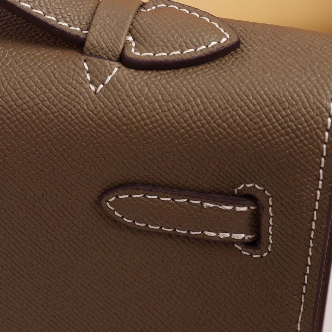Replica Hermes Aaa-Kelly Cut Pochette Black/Brown/Blue - Image 13
