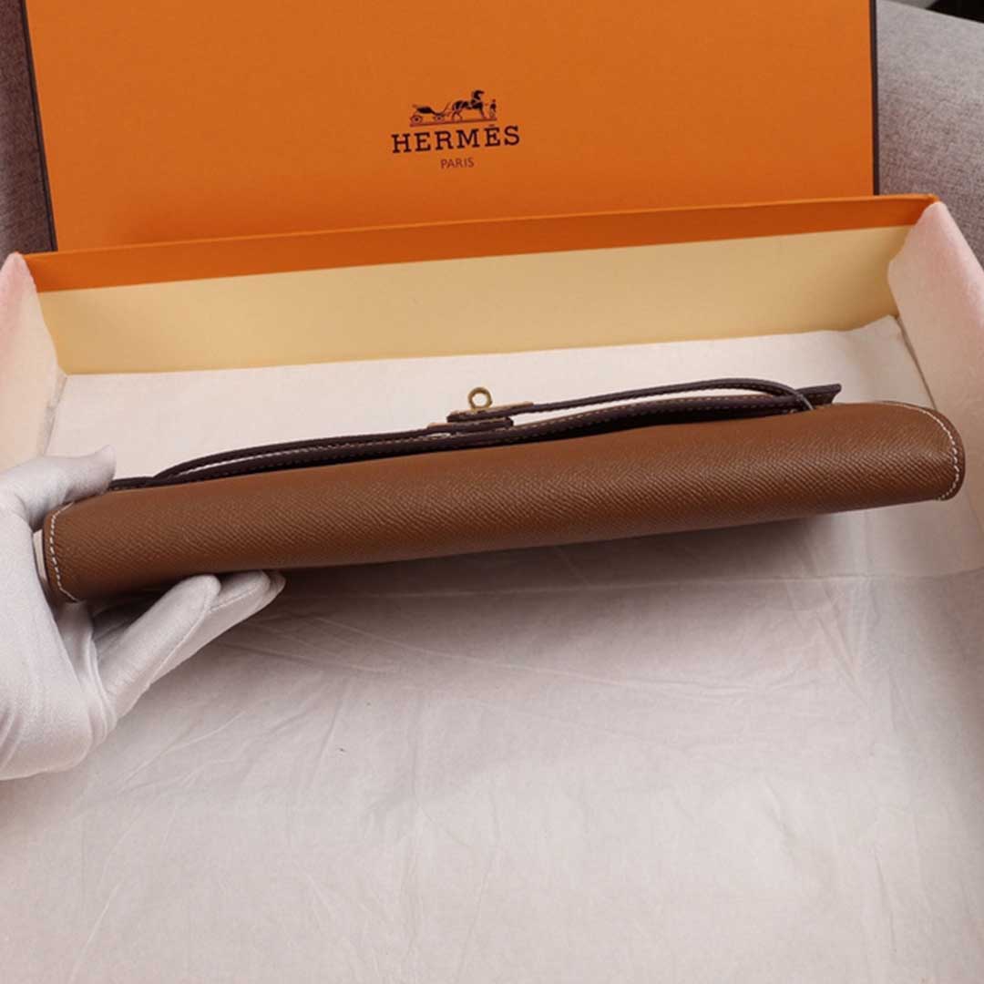 Replica Hermes Aaa-Kelly Cut Pochette Black/Brown/Blue - Image 3