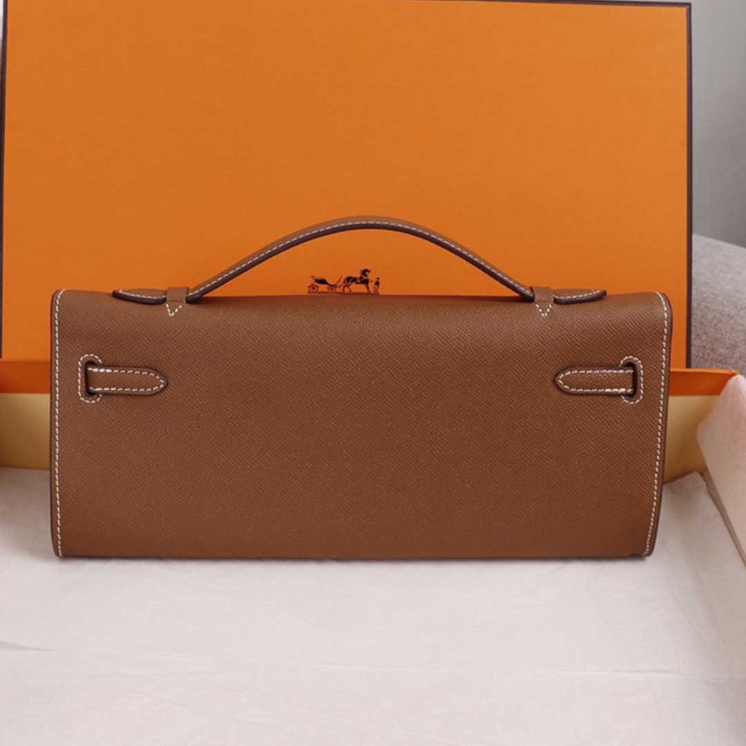 Replica Hermes Aaa-Kelly Cut Pochette Black/Brown/Blue - Image 8