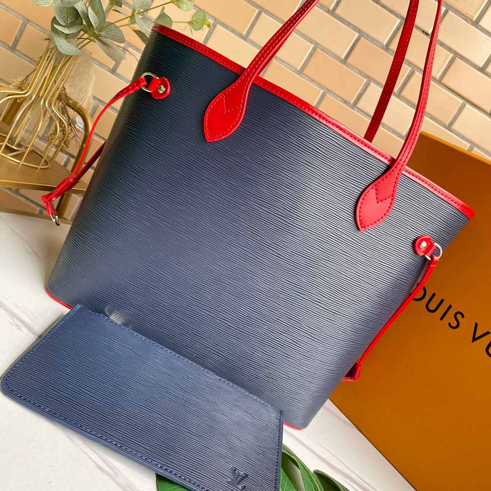 Replica Louis Vuitton Neverfull Mm Epi Leather M56947 Navy/Black/Red - Image 4