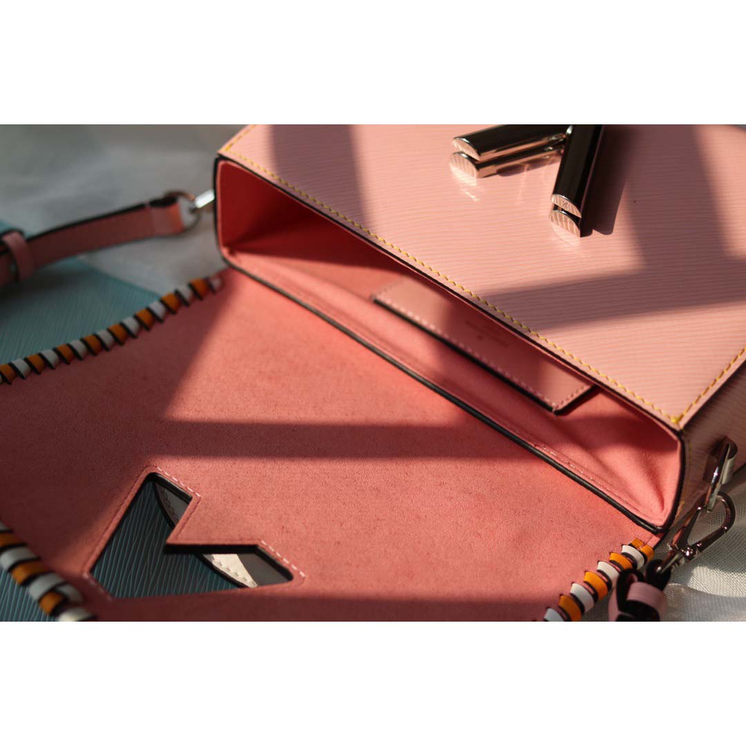 Replica Louis Vuitton Twist Mm Handbag Black/Pink/Brown - Image 10