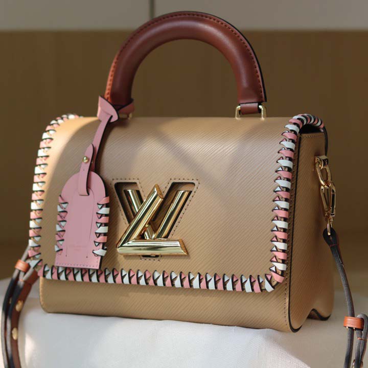 Replica Louis Vuitton Twist Mm Handbag Black/Pink/Brown - Image 11