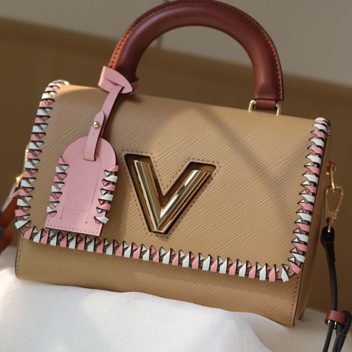 Replica Louis Vuitton Twist Mm Handbag Black/Pink/Brown - Image 12