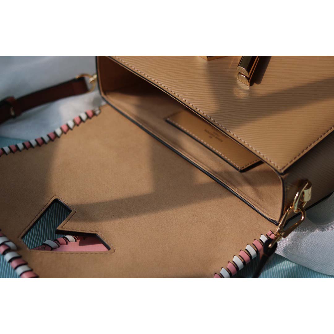 Replica Louis Vuitton Twist Mm Handbag Black/Pink/Brown - Image 15