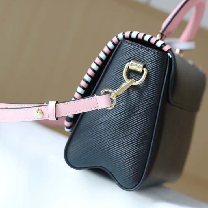 Replica Louis Vuitton Twist Mm Handbag Black/Pink/Brown - Image 3