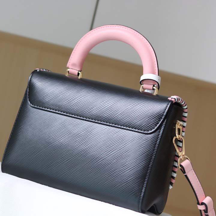 Replica Louis Vuitton Twist Mm Handbag Black/Pink/Brown - Image 4