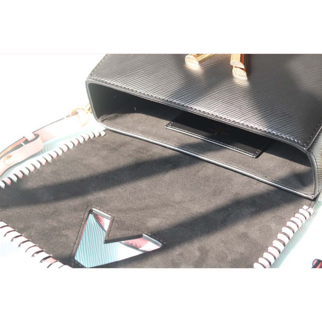 Replica Louis Vuitton Twist Mm Handbag Black/Pink/Brown - Image 5