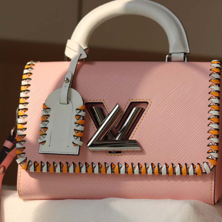 Replica Louis Vuitton Twist Mm Handbag Black/Pink/Brown - Image 6