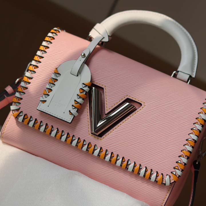 Replica Louis Vuitton Twist Mm Handbag Black/Pink/Brown - Image 7