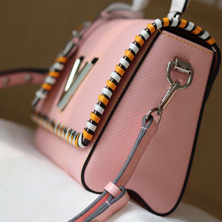 Replica Louis Vuitton Twist Mm Handbag Black/Pink/Brown - Image 9