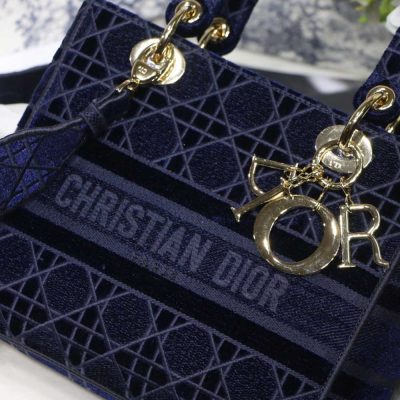 Alternative view of Replica Dior Aaa-D-Blue Velvet Medium Lady D-Lite Bag M8002/Embroidery