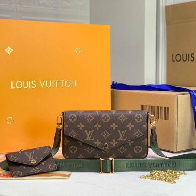 Alternative view of Replica Louis Vuitton Felicie StrapAmp; Go M80091 Green/Pink