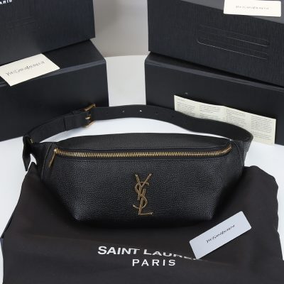 Replica Ysl Classic Monogram Belt Bag In Grain De Poudre Embossed Leather