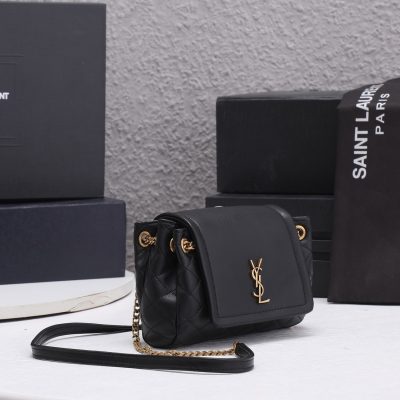Alternative view of Replica Ysl Mini Nolita Bag In Lambskin- Black/White