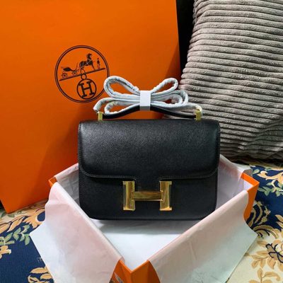 Alternative view of Replica Hermes Aaa-Constance Handbag 24Cm&19Cm Black/White/Pink