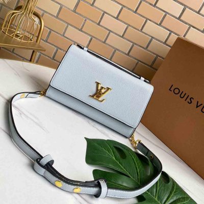 Replica Louis Vuitton Lockme Clutch M56088 Pink/Blue/Black