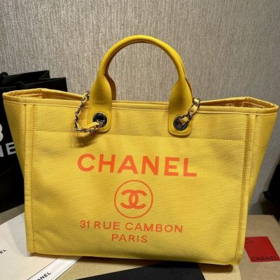 Replica Chanel 21S Deauville Orange Yellow Large Shopping Bag A66941