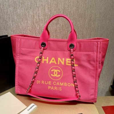 Replica Chanel 21S Deauville Peachblow Yellow Large Shopping Bag A66941