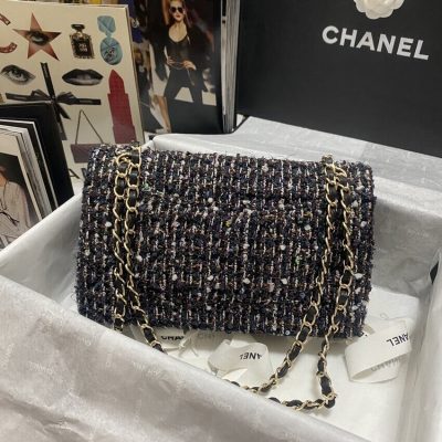 Alternative view of Replica Chanel Classic Flap Bag In Navy BlueAmp; Multicolor Glittered Tweed 1112