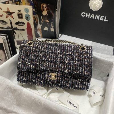 Replica Chanel Classic Flap Bag In Navy BlueAmp; Multicolor Glittered Tweed 1112
