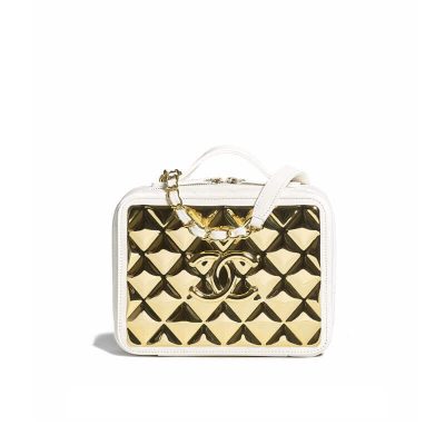 Replica Chanel Gold Vanity Case In Lambskin Style As2900