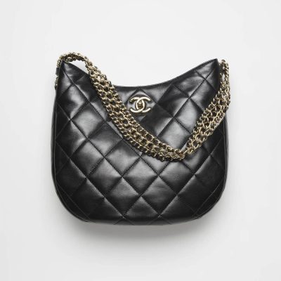 Replica Chanel Hobo Bag In Lambskin As3153 Black