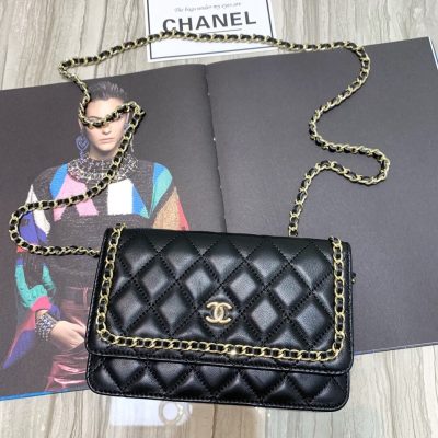 Alternative view of Replica Chanel Lambskin Chain Bag 86058