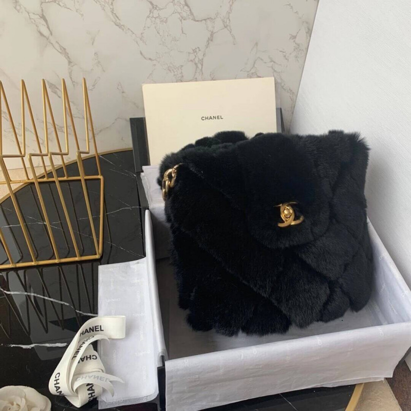 Replica Chanel Shearling Lambskin Bucket Bag As2241 - Image 2