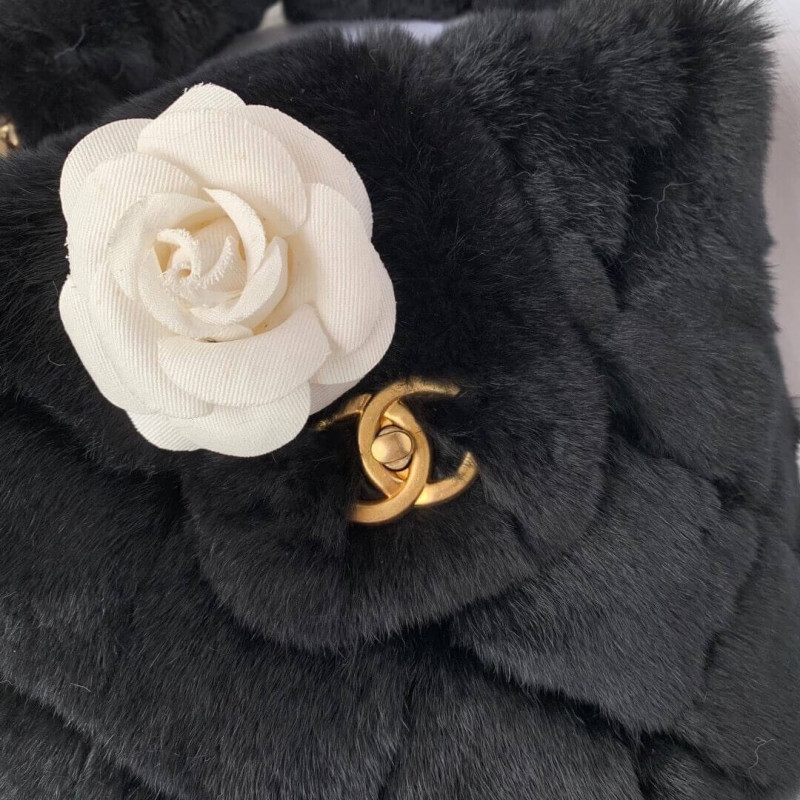 Replica Chanel Shearling Lambskin Bucket Bag As2241 - Image 5